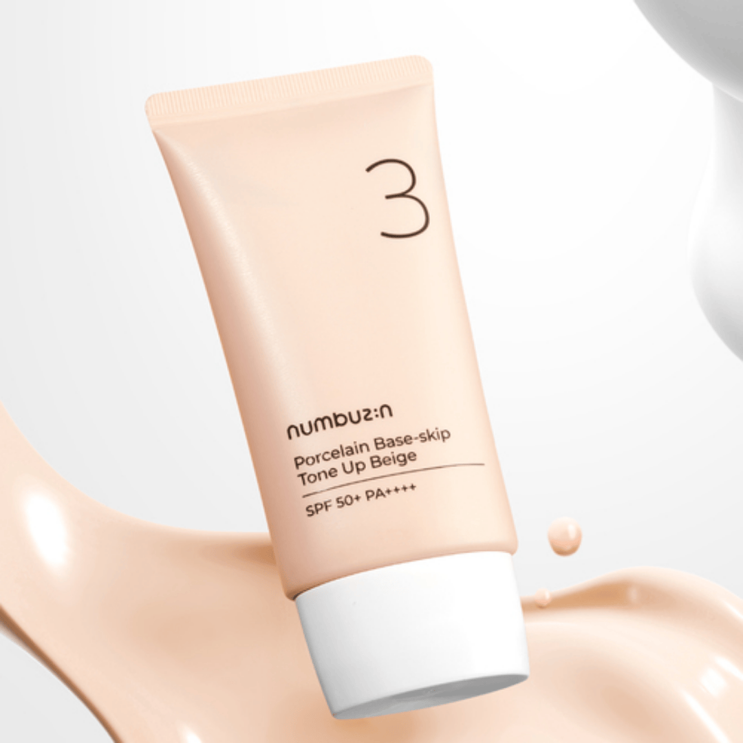 Numbuzin No.3 Porcelain Base - Skip Tone Up Beige 50ml - AU Beauty Bazaar