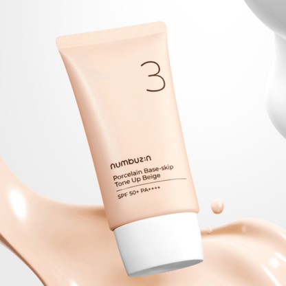 Numbuzin No.3 Porcelain Base - Skip Tone Up Beige 50ml - AU Beauty Bazaar