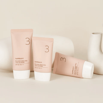 Numbuzin No.3 Porcelain Base - Skip Tone Up Beige 50ml - AU Beauty Bazaar