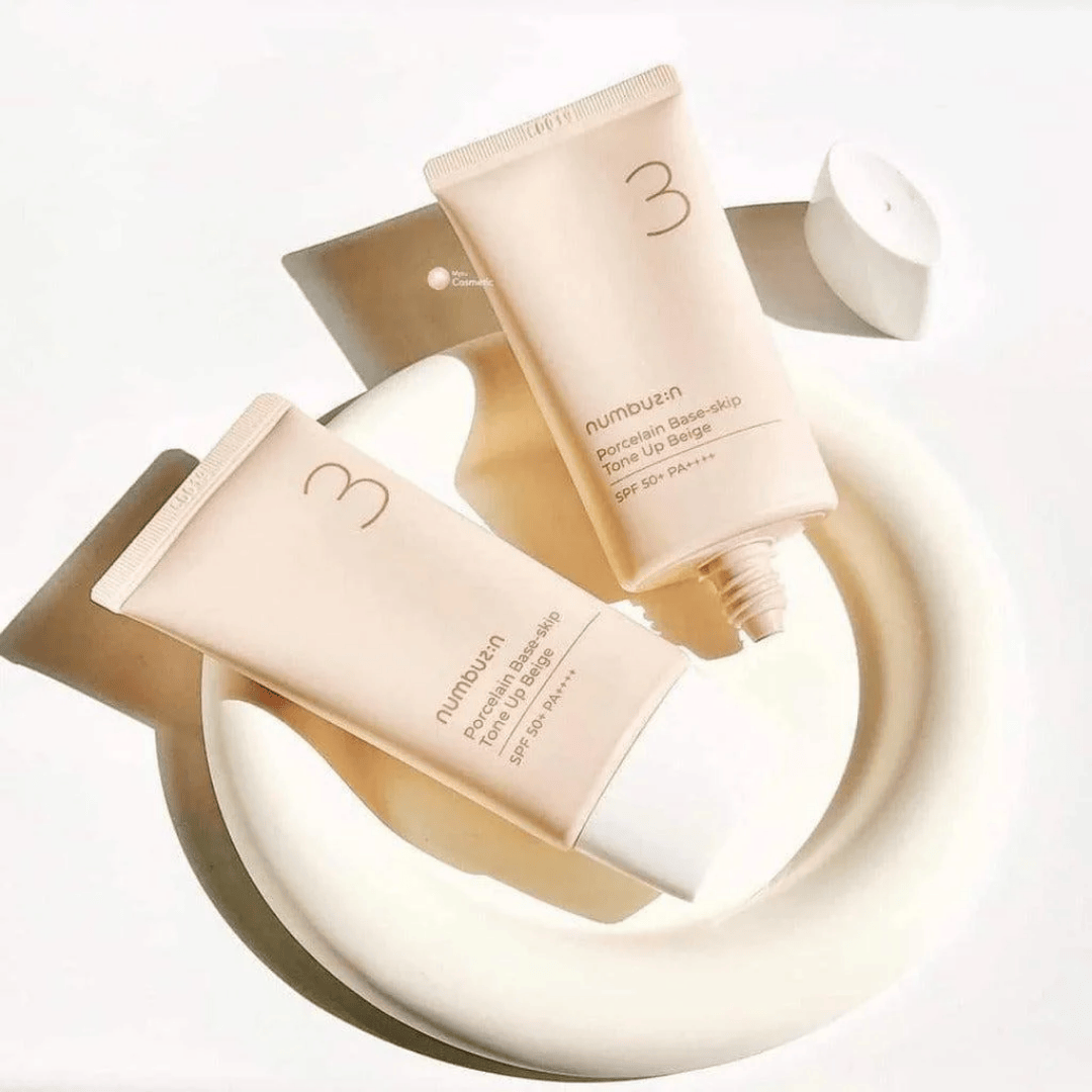 Numbuzin No.3 Porcelain Base - Skip Tone Up Beige 50ml - AU Beauty Bazaar