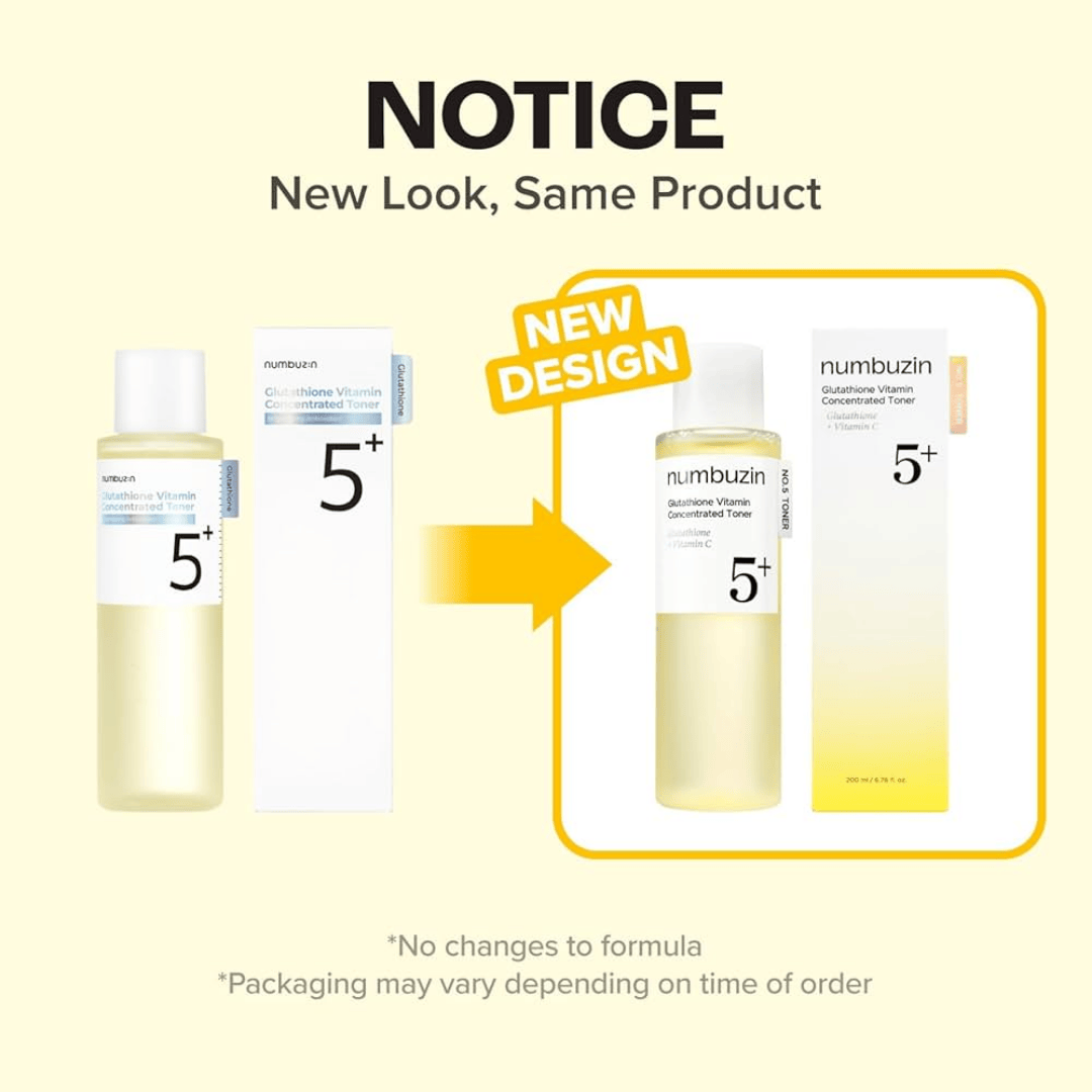 Numbuzin No.5+ Glutathione Vitamin Concentrated Toner 200ml - AU Beauty Bazaar