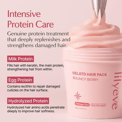 LILYEVE Repair:TURN GELATO Hair Pack Bouncy Berry 200mL