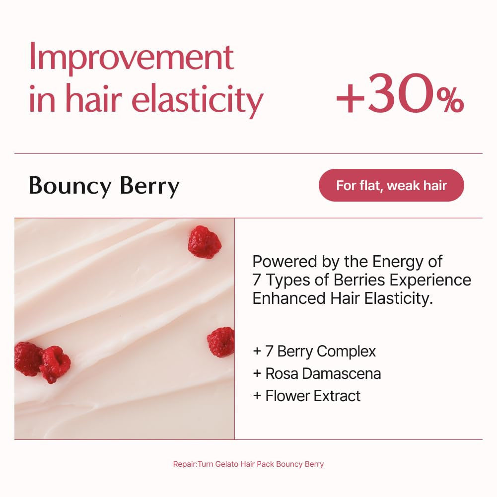 LILYEVE Repair:TURN GELATO Hair Pack Bouncy Berry 200mL