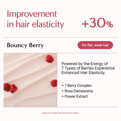 LILYEVE Repair:TURN GELATO Hair Pack Bouncy Berry 200mL