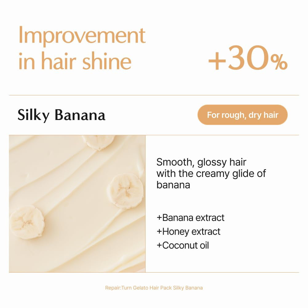 LILYEVE Repair:TURN GELATO Hair Pack Silky Banana 200mL