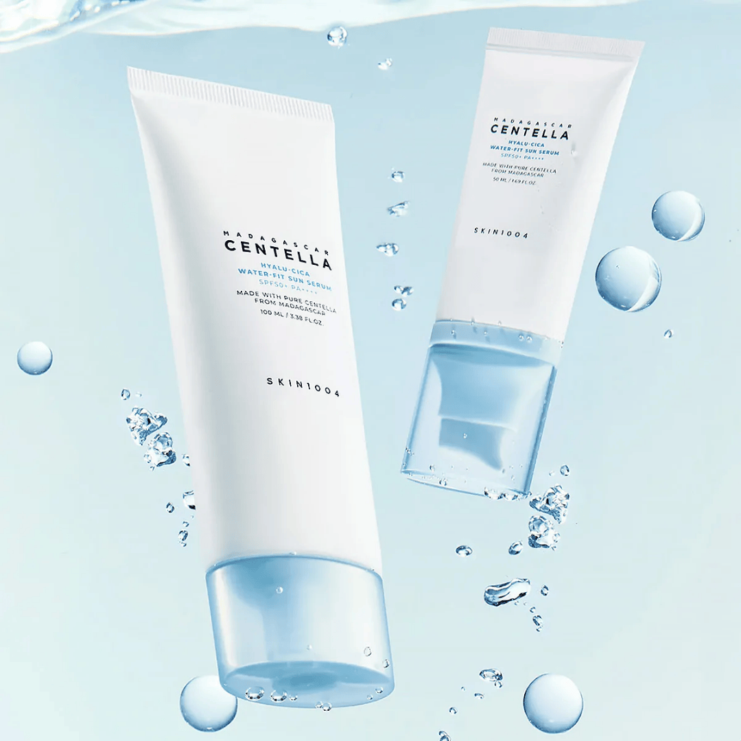 SKIN1004 Madagascar Centella Hyalu - Cica Water - Fit Sun Serum 50ml Twin Pack (2 PIECES) - AU Beauty Bazaar