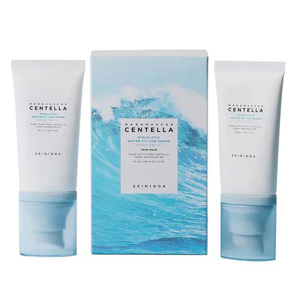 SKIN1004 Madagascar Centella Hyalu - Cica Water - Fit Sun Serum 50ml Twin Pack (2 PIECES) - AU Beauty Bazaar