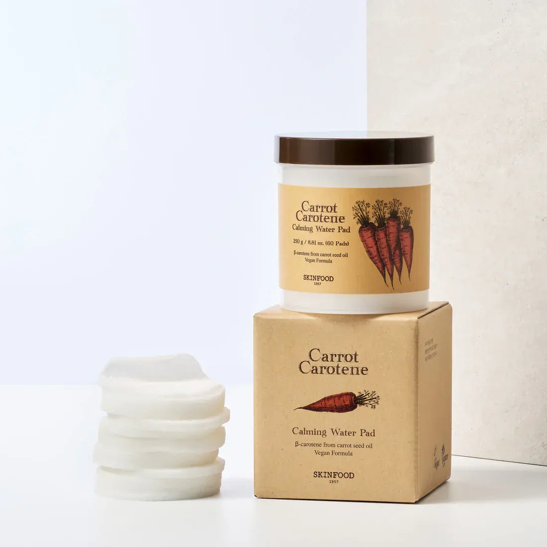 SKINFOOD - Carrot Carotene Calming Water Pad (60 pieces) - AU Beauty Bazaar