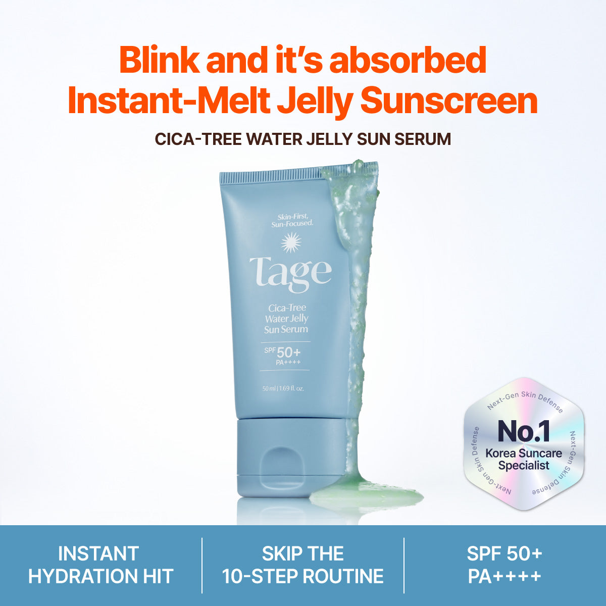 Tage Cica-Tree Water Jelly Sun Serum instant-melt jelly sunscreen