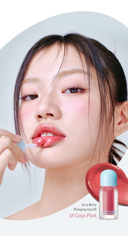 TOCOBO JUICY BERRY PLUMPING LIP OIL 18 Cozy Pink - AU Beauty Bazaar