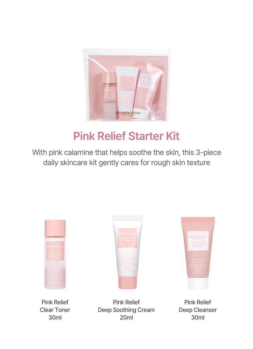 too cool for school - Pink Relief Starter Kit - AU Beauty Bazaar